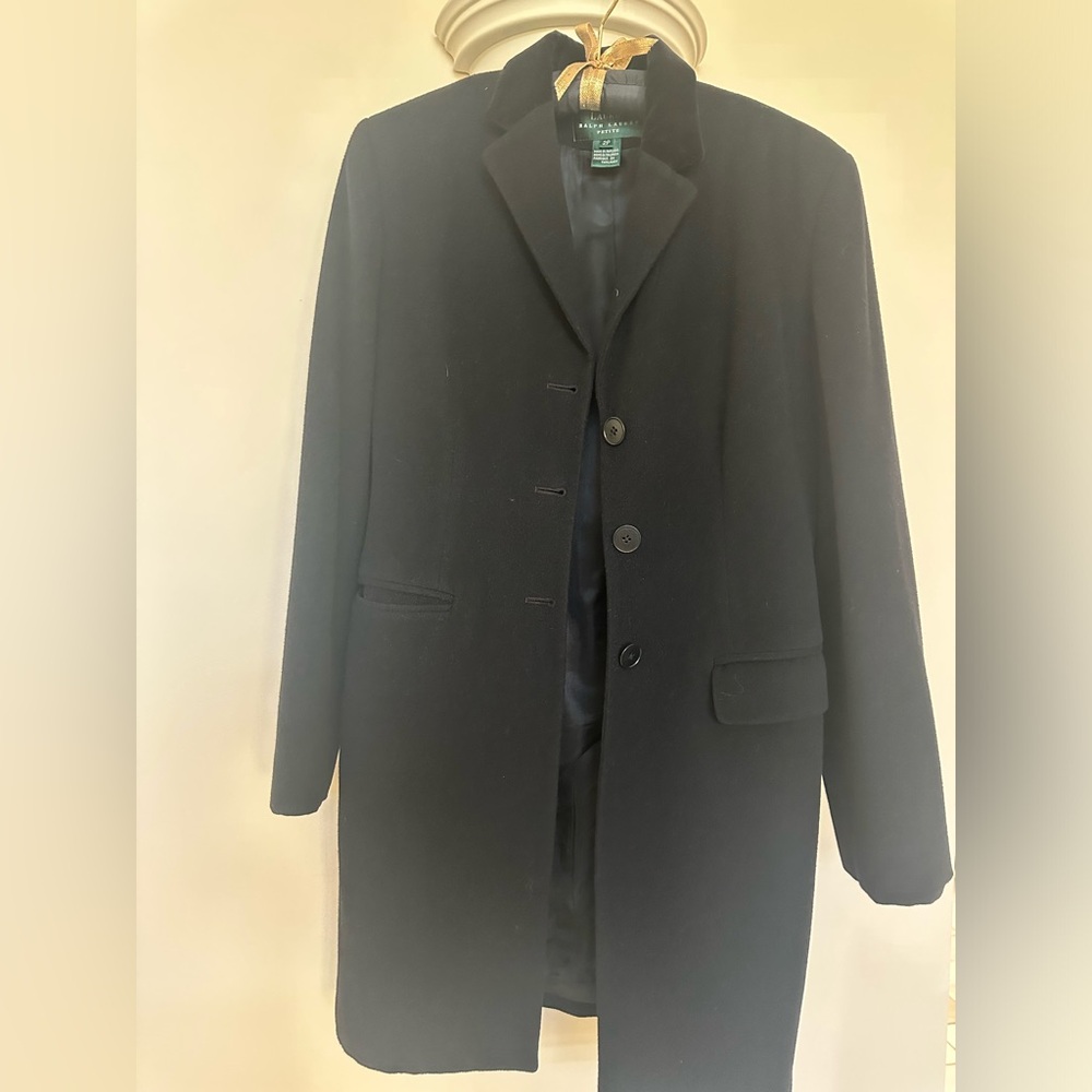 Black Ralph Lauren Wool and Cashmere coat . Size 2P
